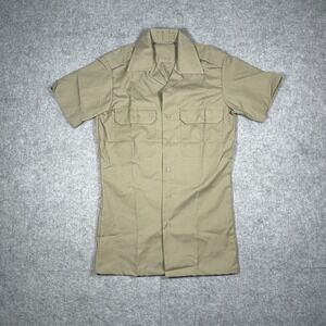 Vintage Perfection Shirt Men S/S 13.5 Tropical Tan Military Uniform Workwear 80s